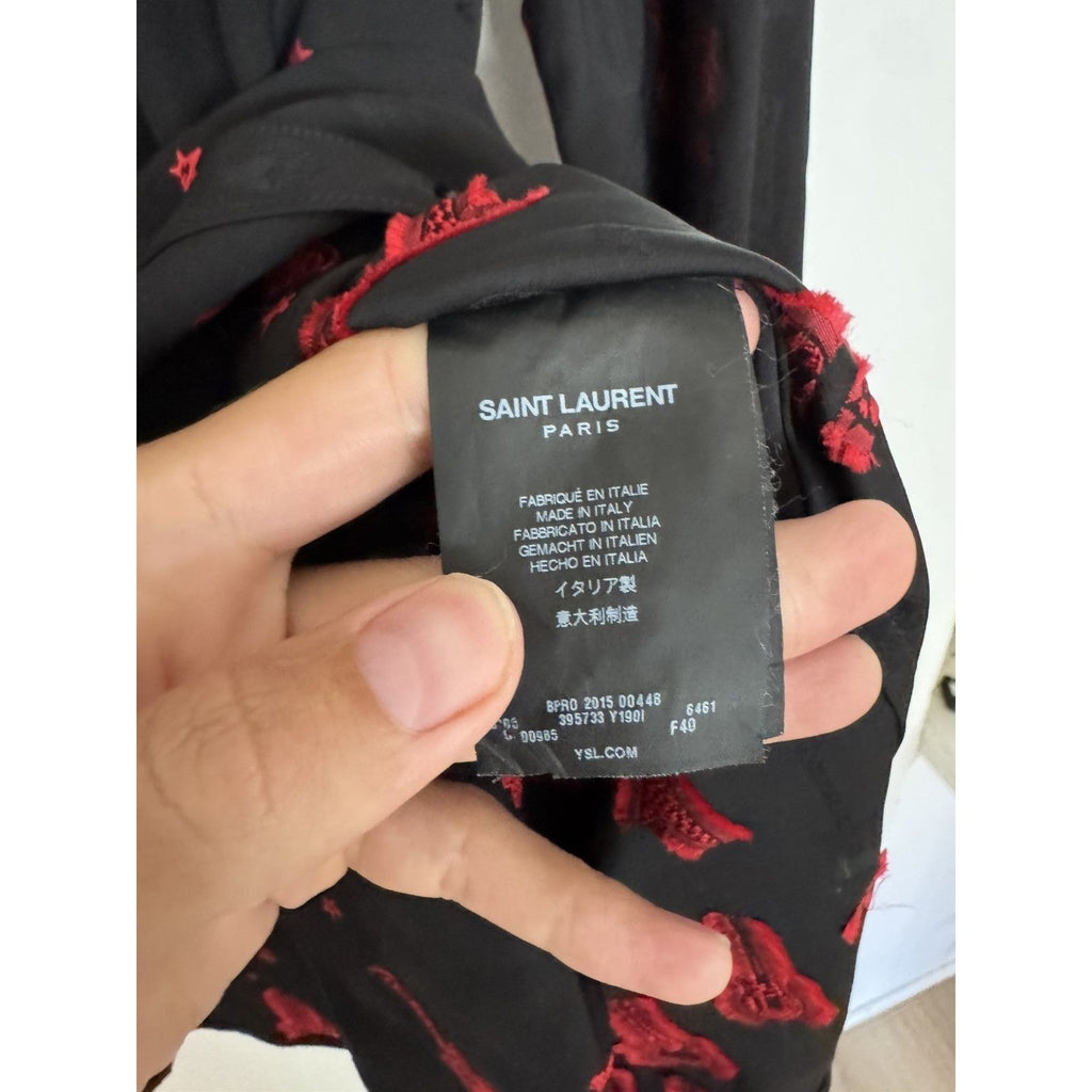 Saint Laurent Hedi viscose guitar shirt small