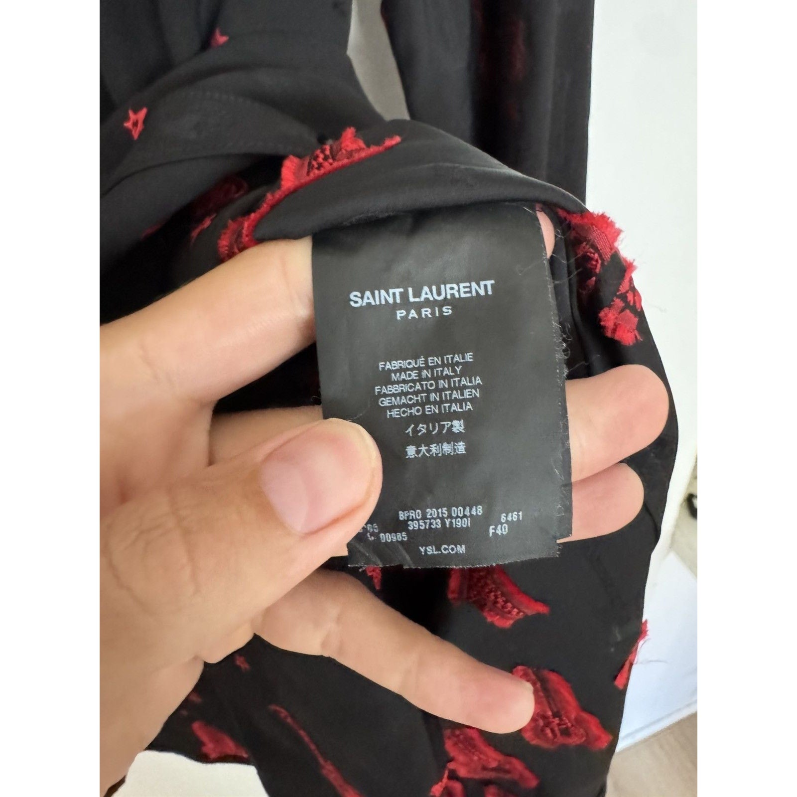 Saint Laurent Hedi viscose guitar shirt small