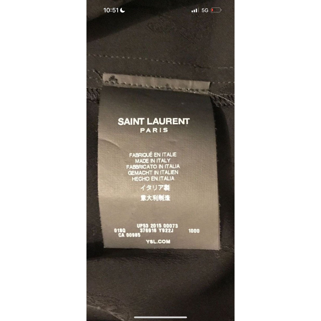 Saint Laurent Black Viscose Guitar Shirt Hedi FW15 42