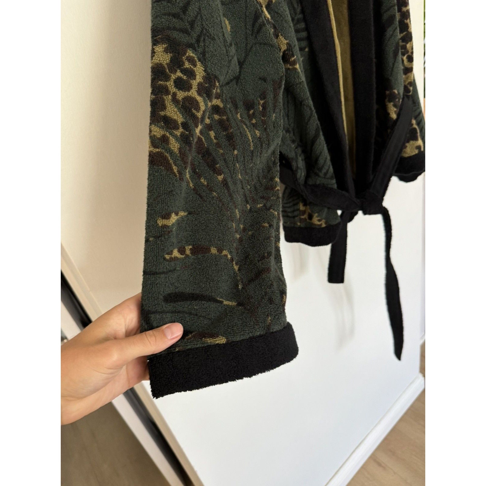 Saint Laurent Leopard terry Cardigan Robe