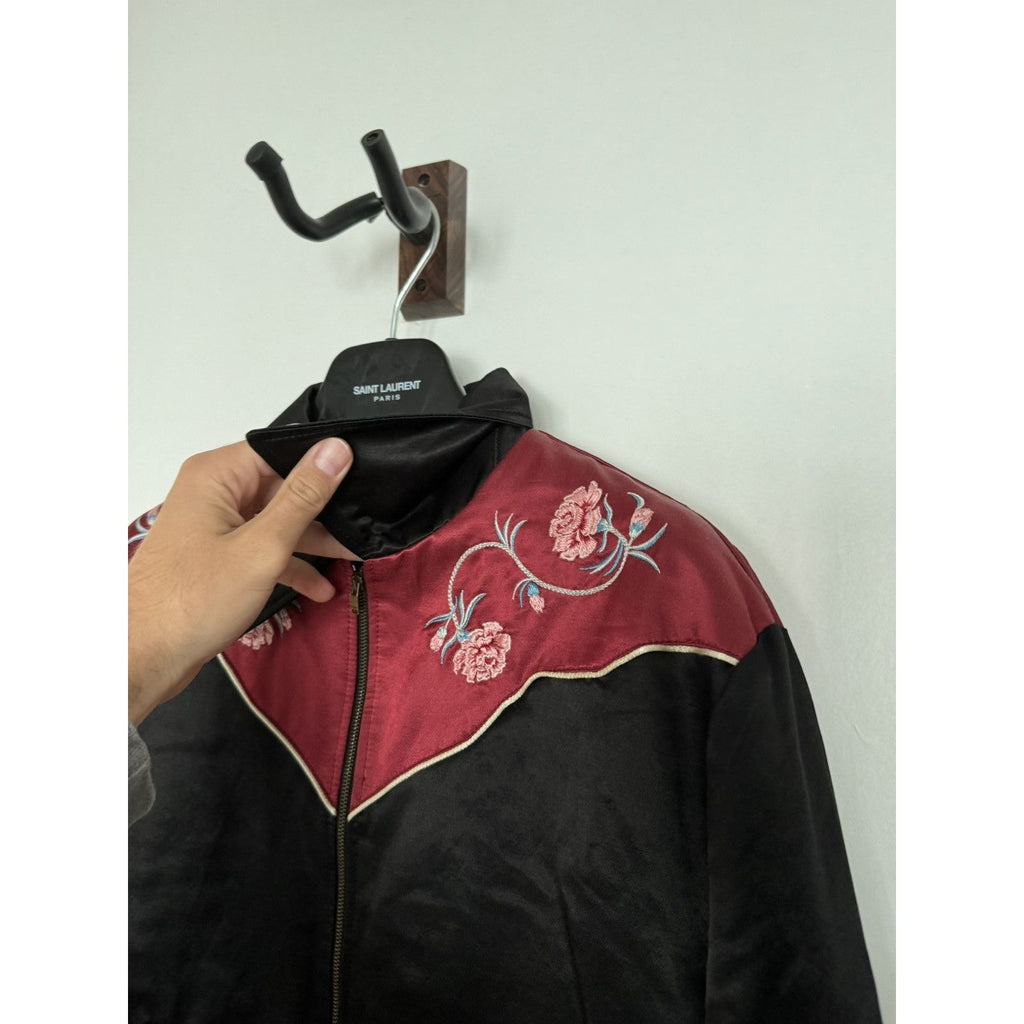 Saint Laurent Hedi Western rose embroidered Bomber M