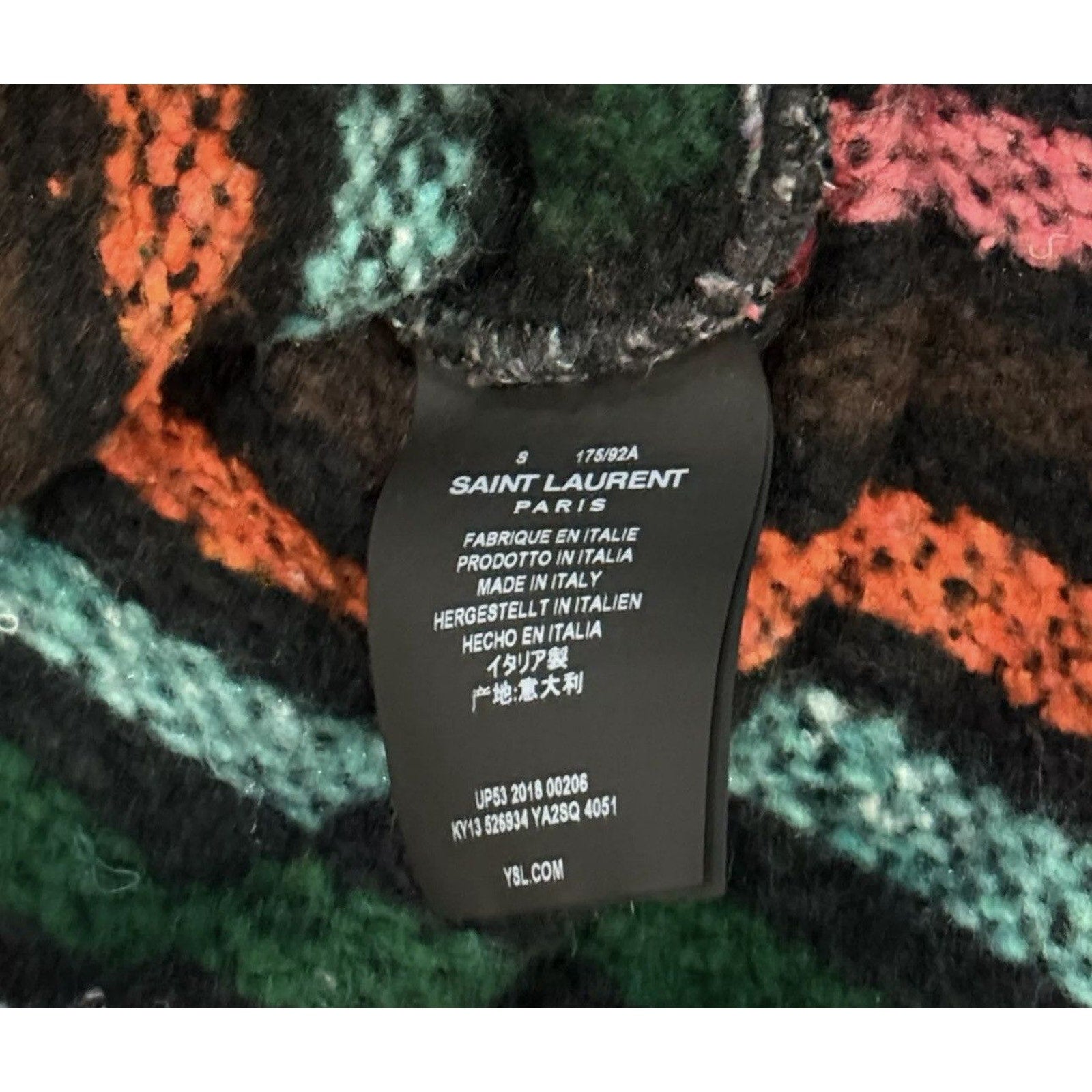 Saint laurent Oversized Rare Multicolor Baja Knit Hoodie