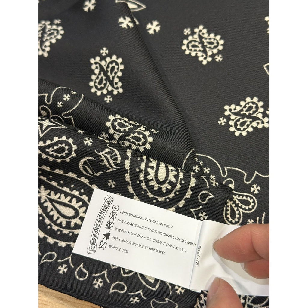 New Chrome Hearts Silk Paisley Bandana Scarf