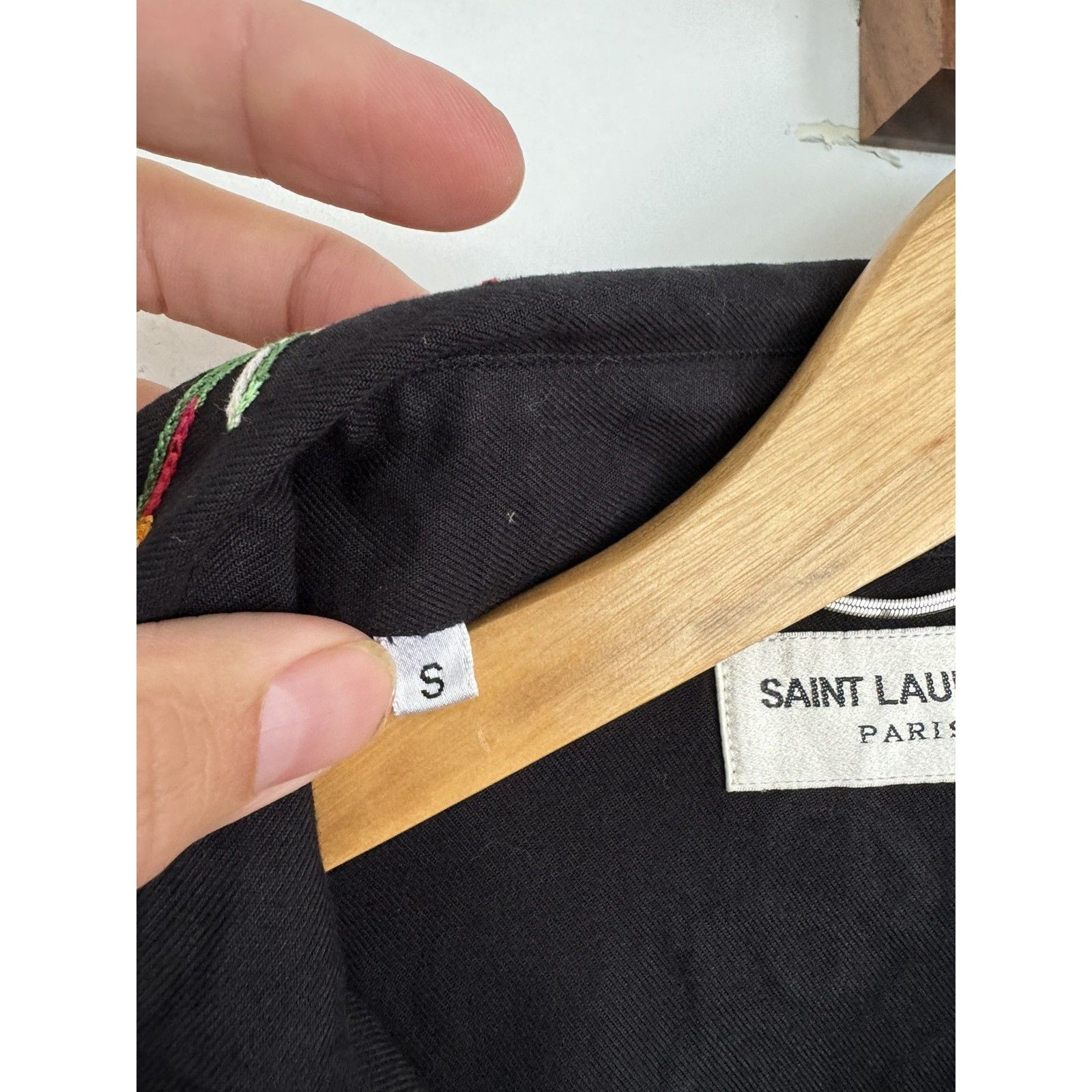 Saint Laurent Surf Sound Embroidered Fiesta Shirt Small