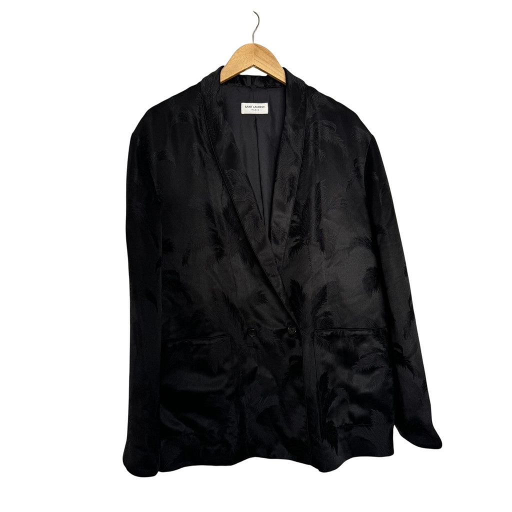 Saint Laurent Silk Palm Tree Japanese Style Blazer 50