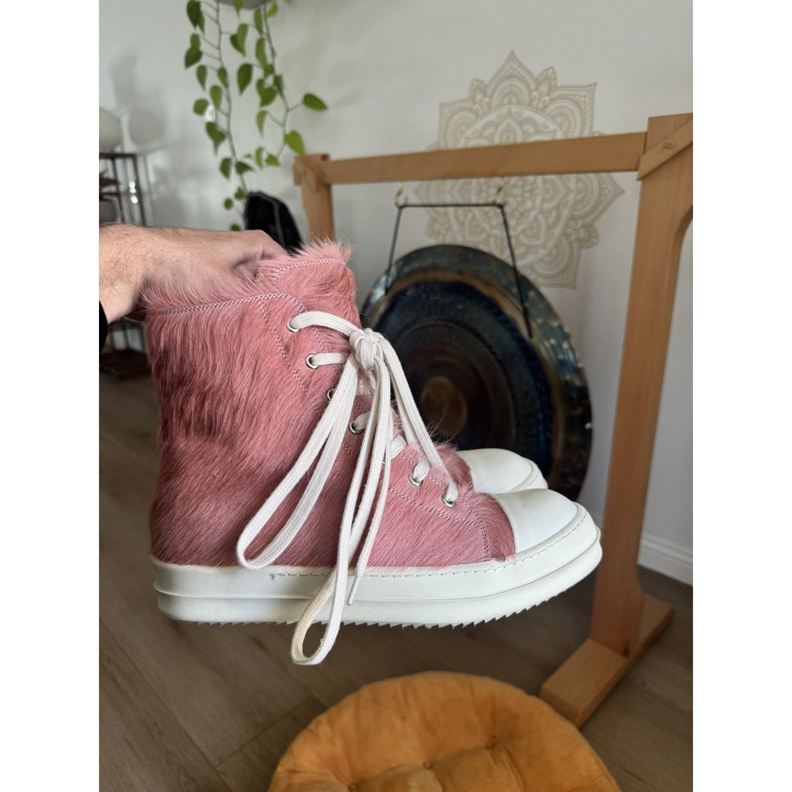 Rick Owens Pink Ponyhair Mainline Ramones 42