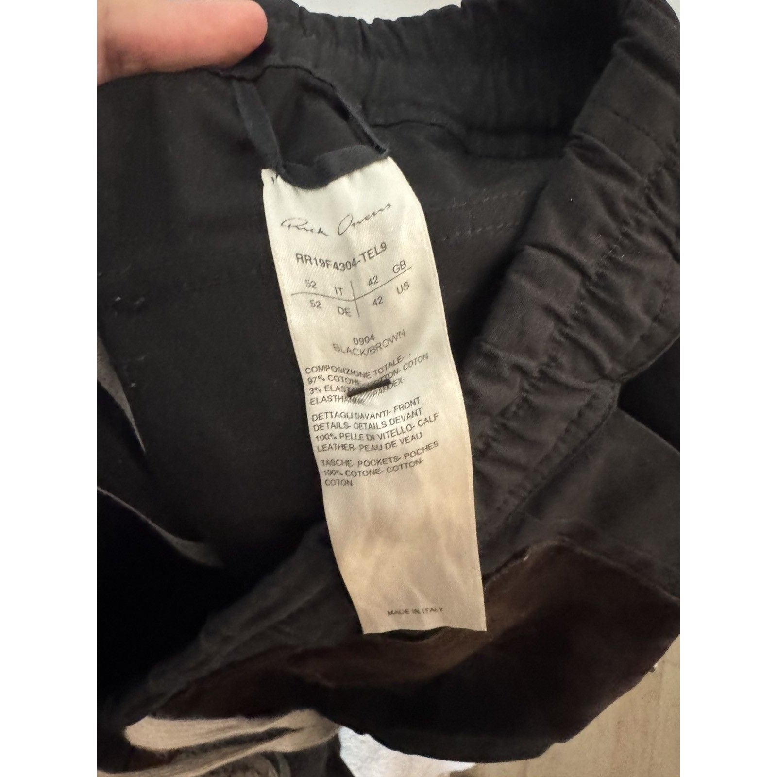 Rick Owens Suede paneled larry cargo pants 52