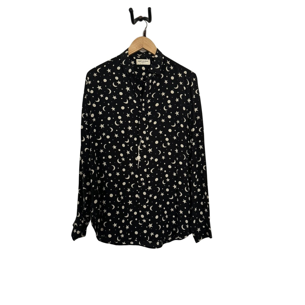 Saint Laurent Silk Hedi Moon and Stars shirt 39