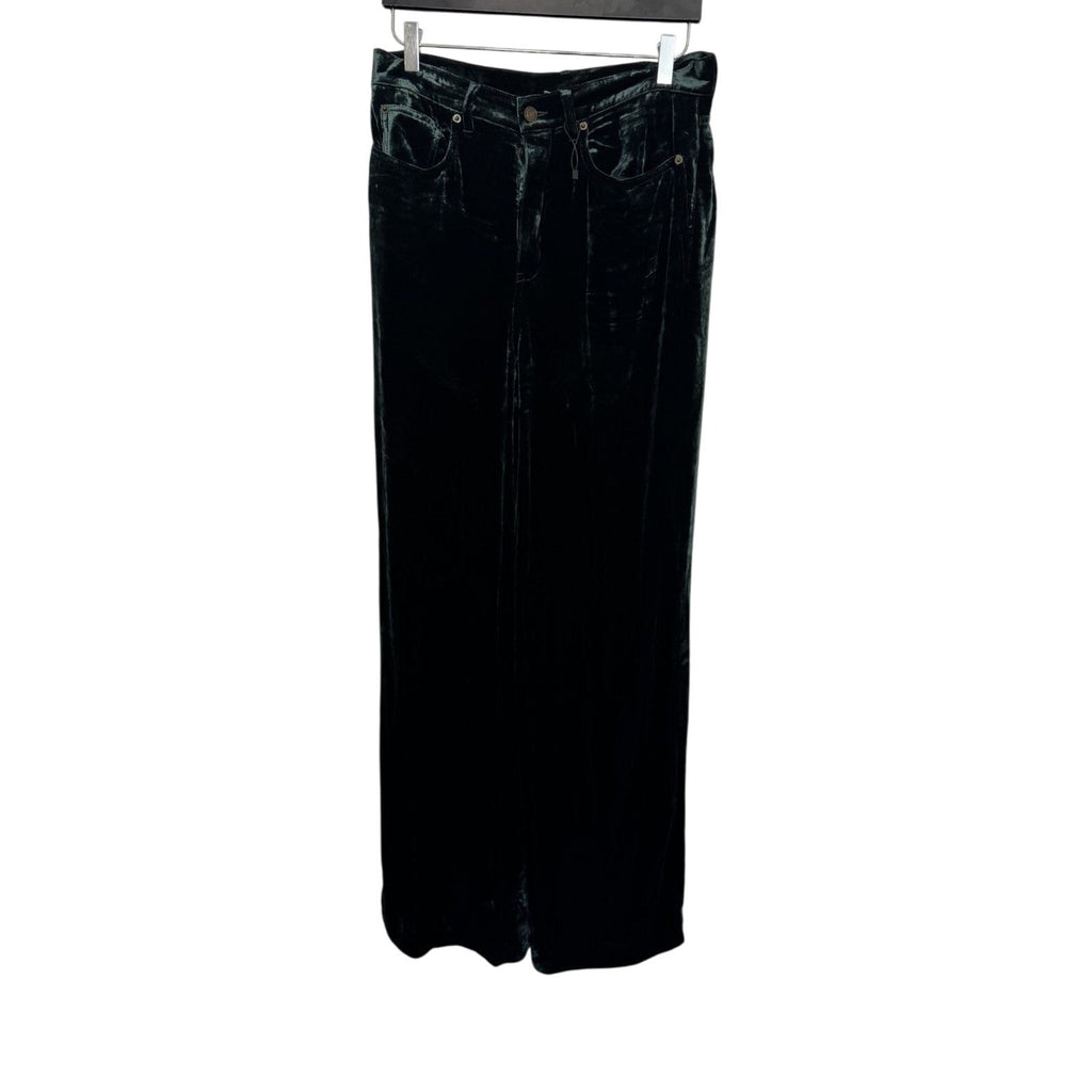 Saint Laurent Green Velour Highwaisted pants 31