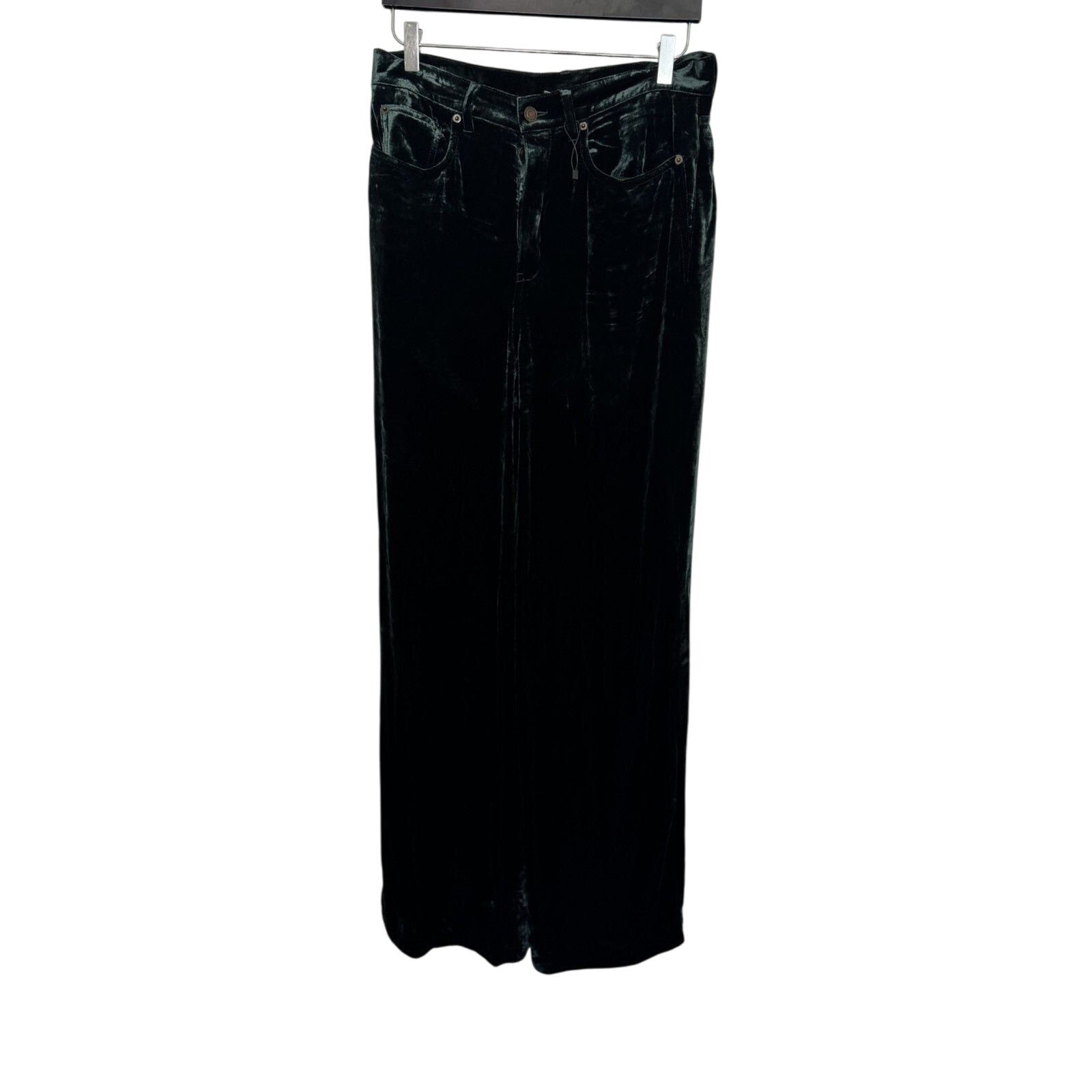 Saint Laurent Green Velour Highwaisted pants 31