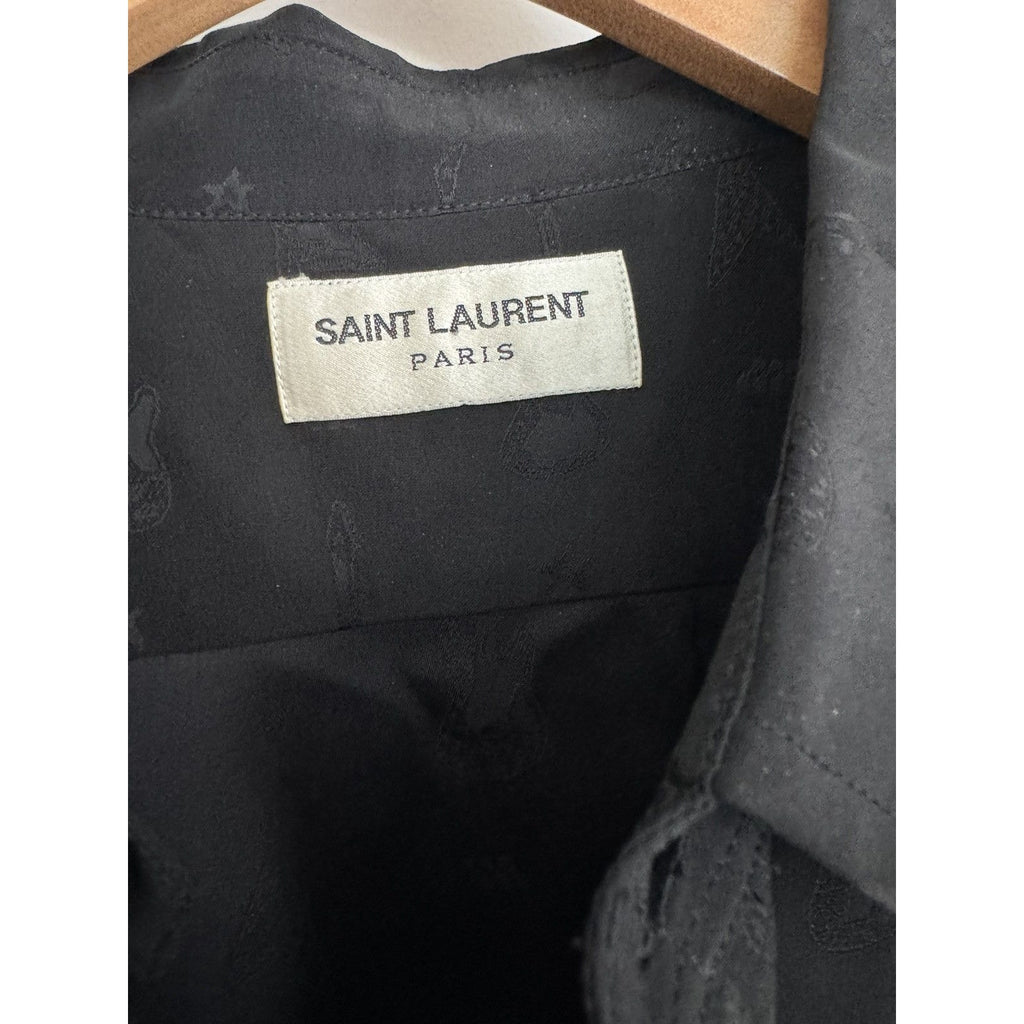 Saint Laurent Black Viscose Guitar Shirt Hedi FW15 42