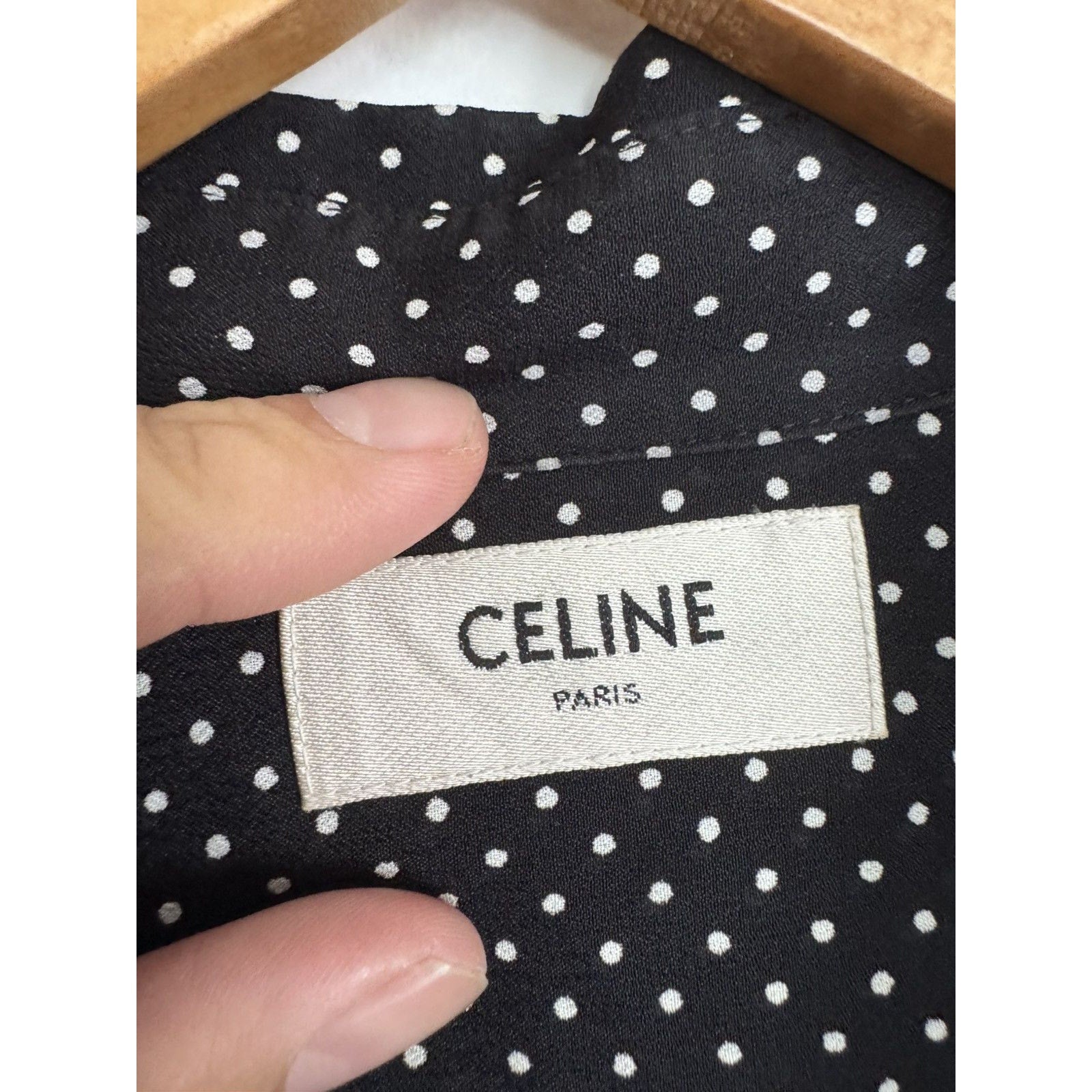 Celine Hedi Viscose Polka dot shirt 40