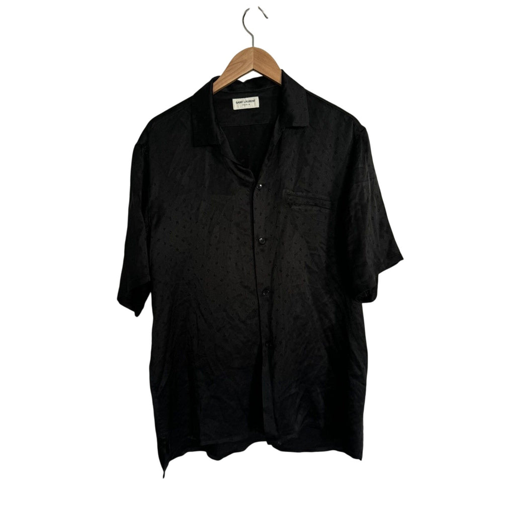 Saint Laurent Silk Logo Camp Shirt 42