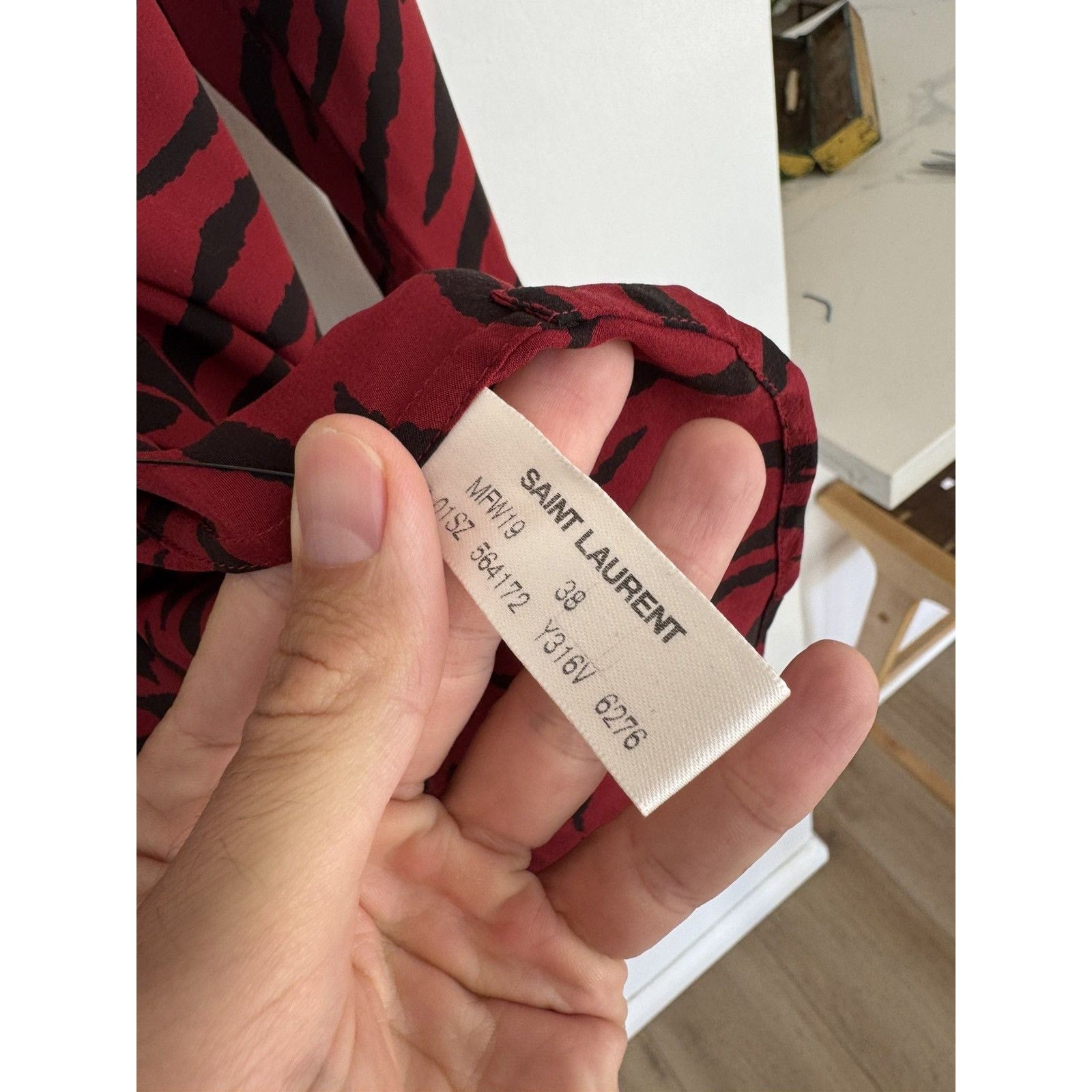 Saint Laurent Sample FW19 Tiger Silk shirt 38