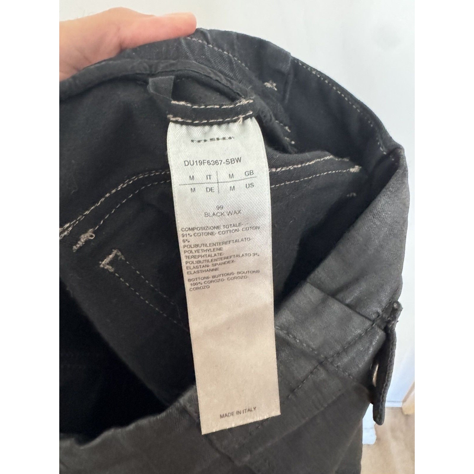 Rick Owens Waxed Aircut Pants Medium