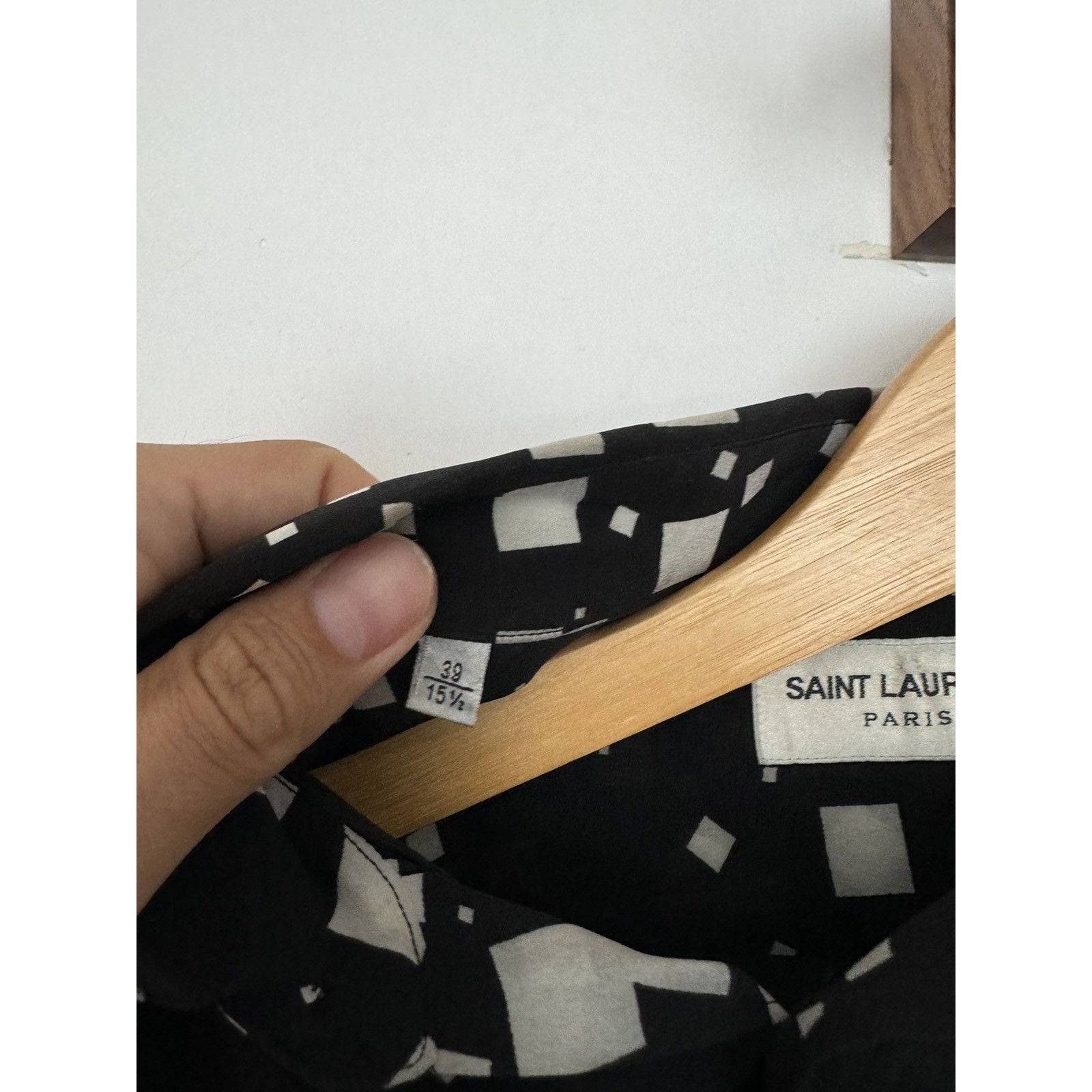 Saint Laurent Rare Hedi Silk Squares shirt 39