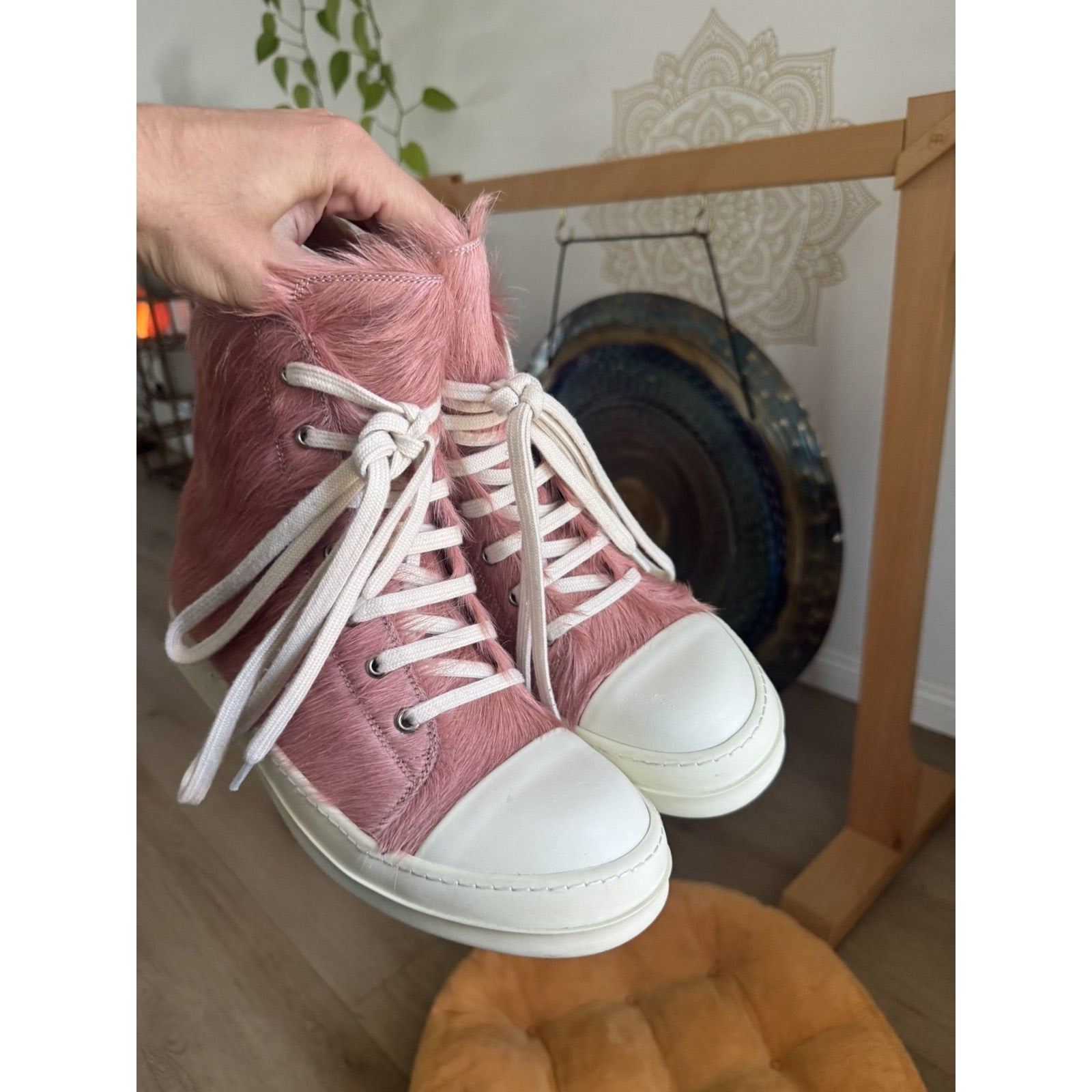 Rick Owens Pink Ponyhair Mainline Ramones 42