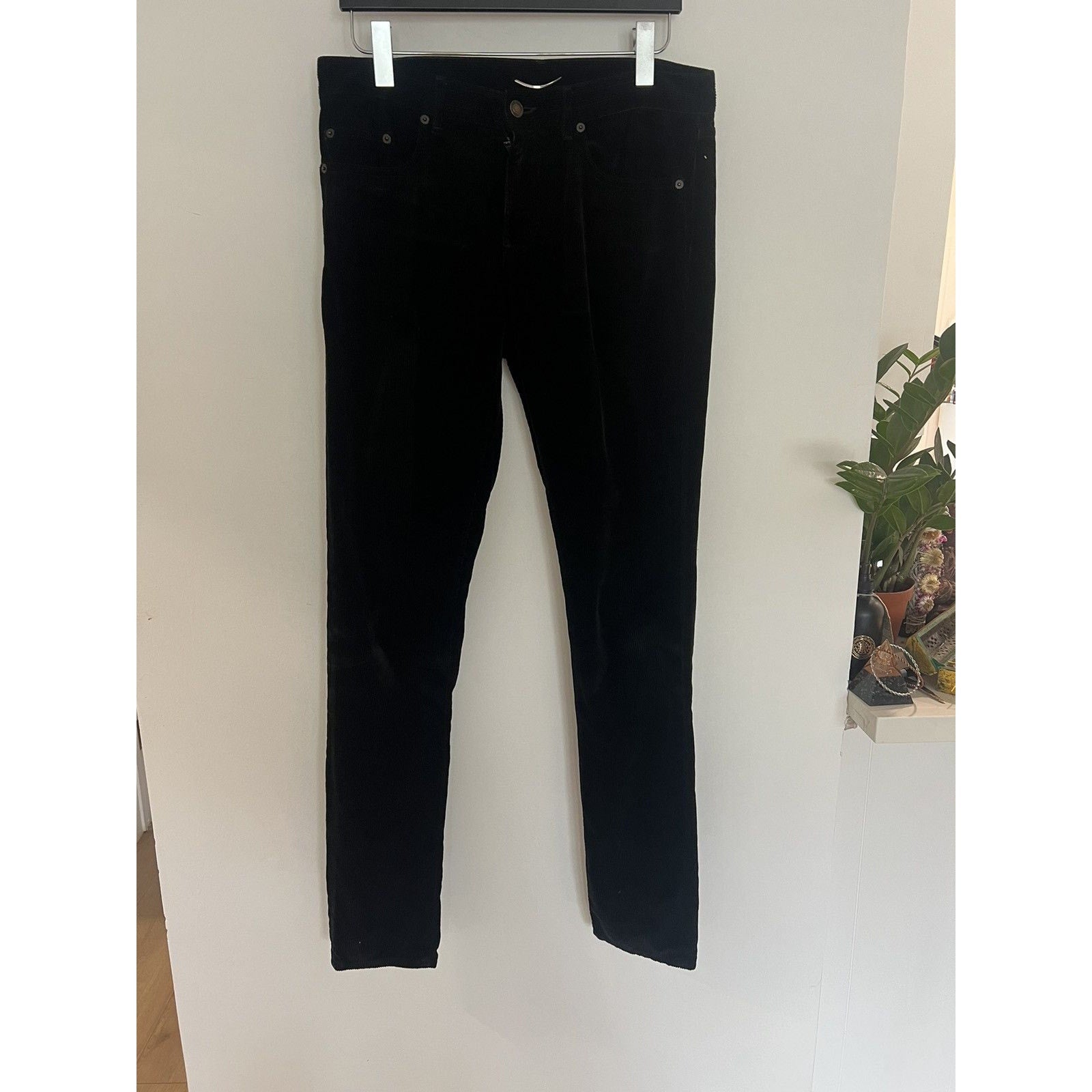 Saint Laurent Rich Black Corduroy D02s 31