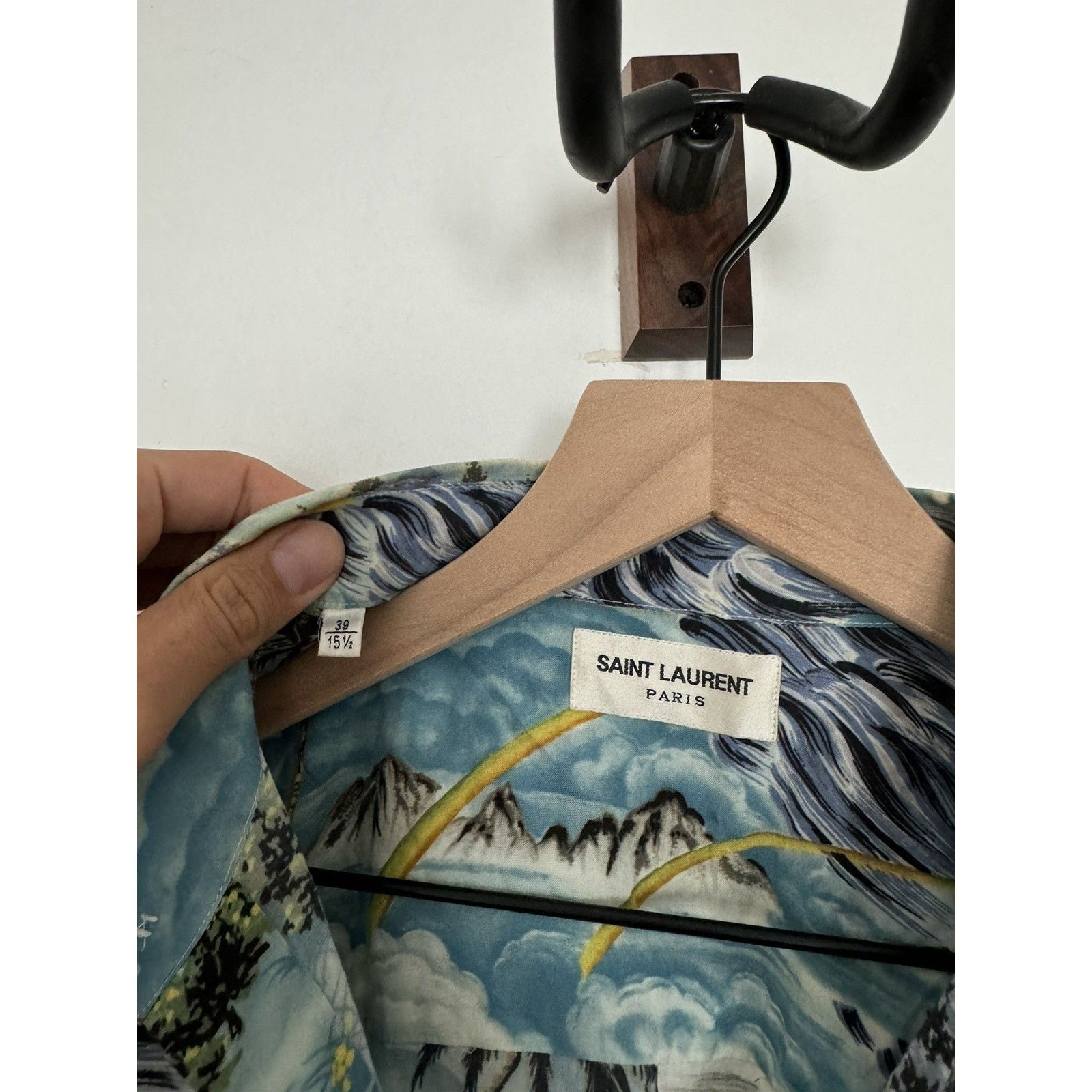 Saint Laurent SS16 39 Hawaiian shirt raw hem