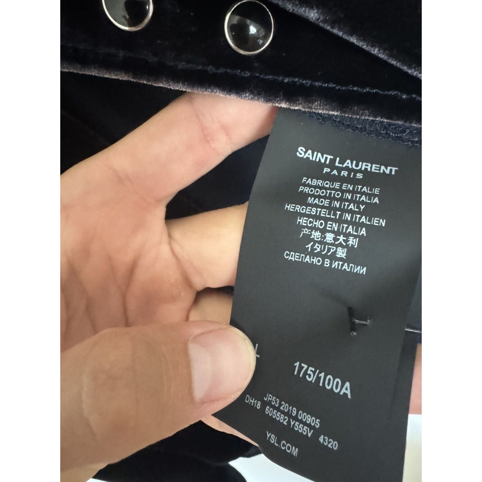 Saint Laurent Bleached Velour indigo shirt large