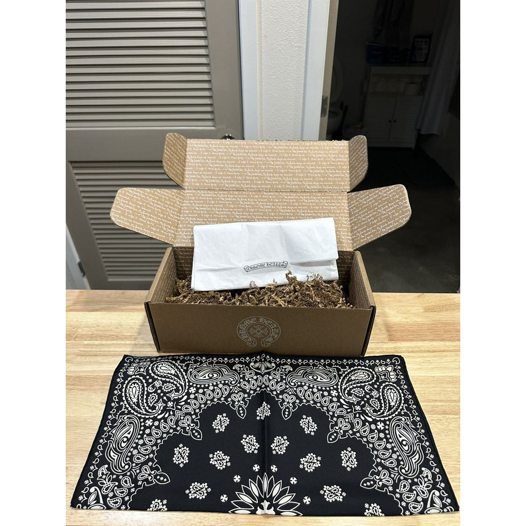 New Chrome Hearts Silk Paisley Bandana Scarf