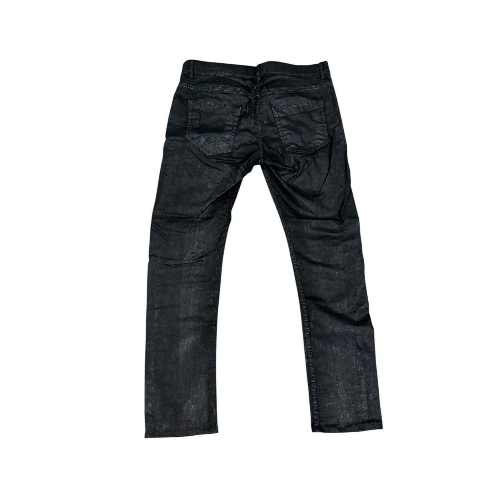 Rick Owens Faun Black Waxed Scrub Detroit Denim 31