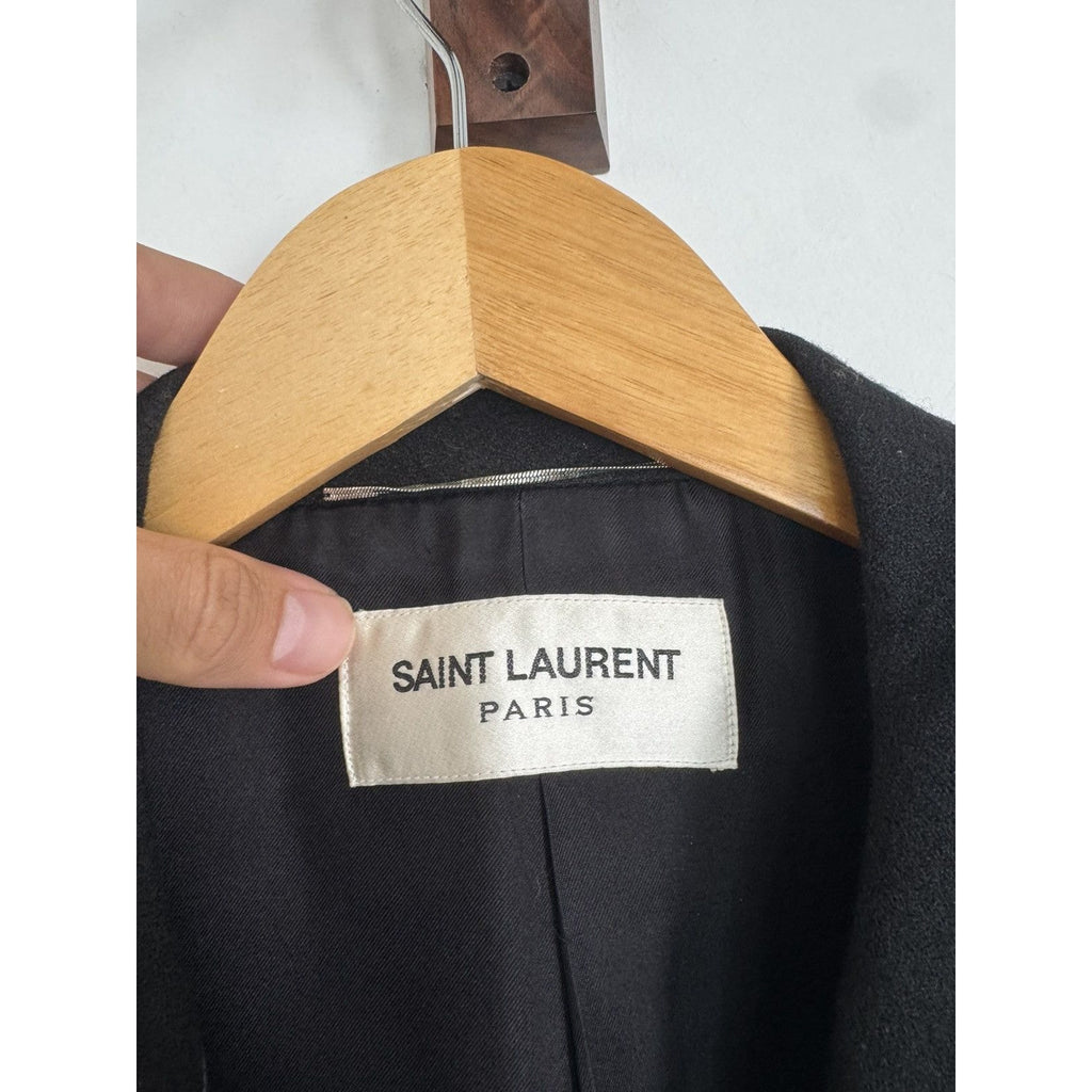 Saint Laurent FW13 Leather Lapel Chesterfield coat 54