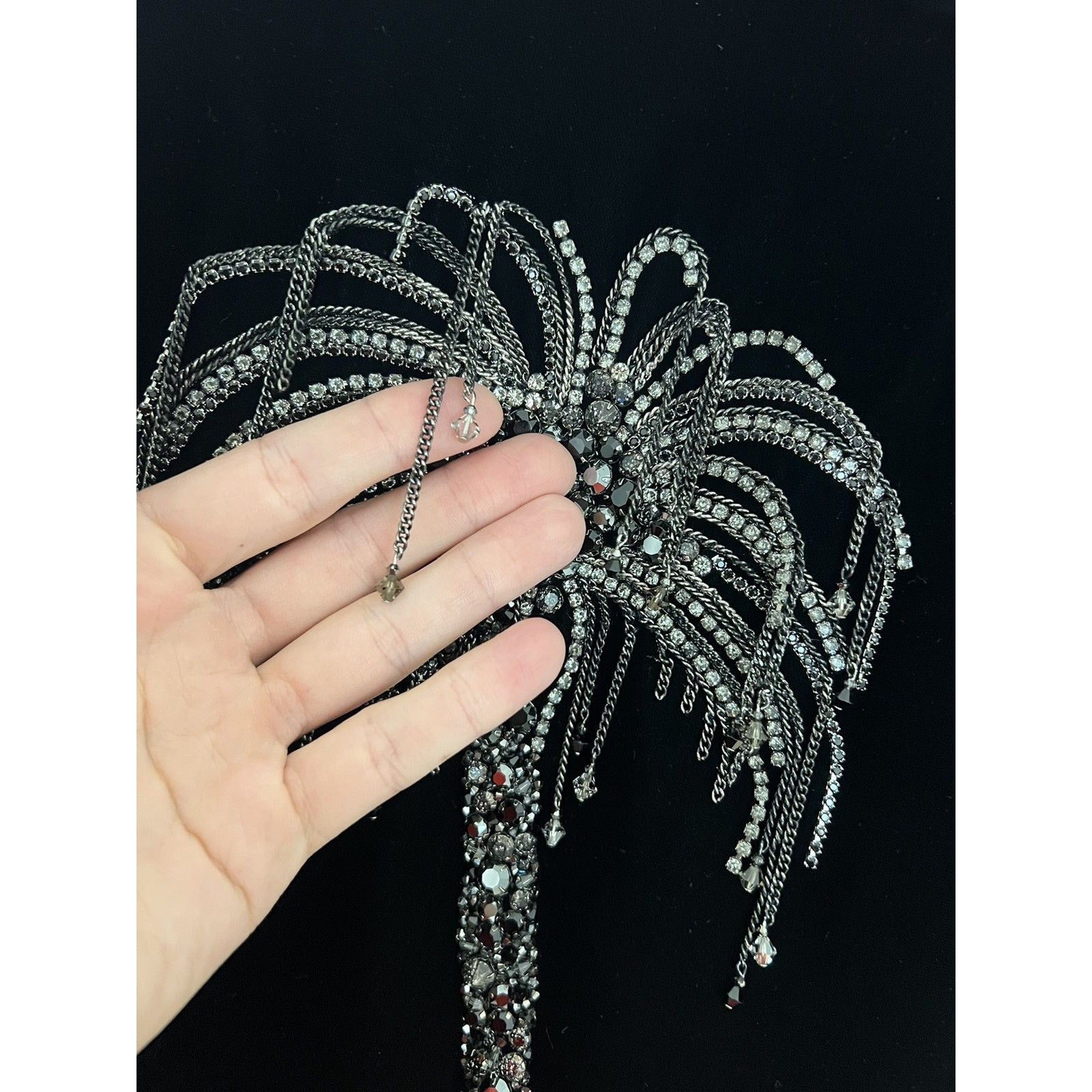 Saint Laurent Palm Tree Chain Sequins Velour embellished jacket 52