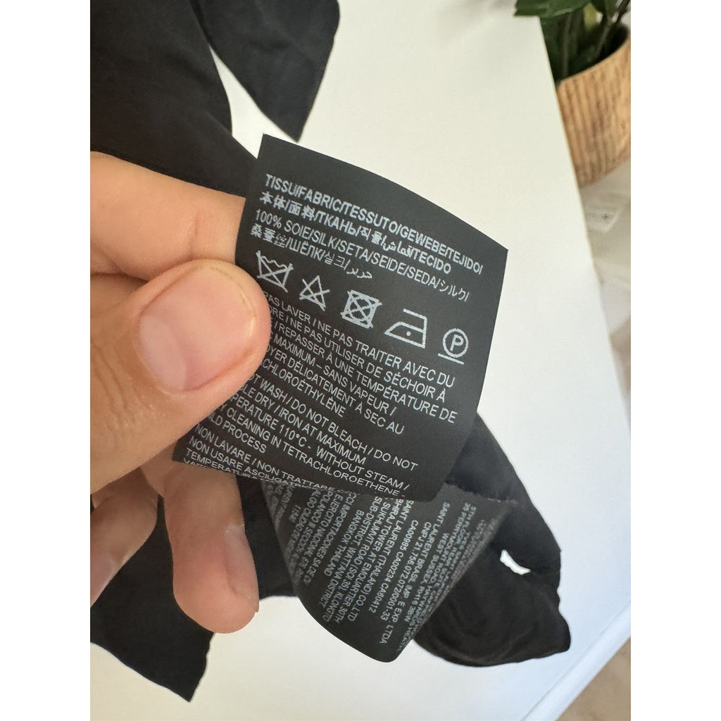 Saint Laurent Silk Jacquard Logo Shirt 38