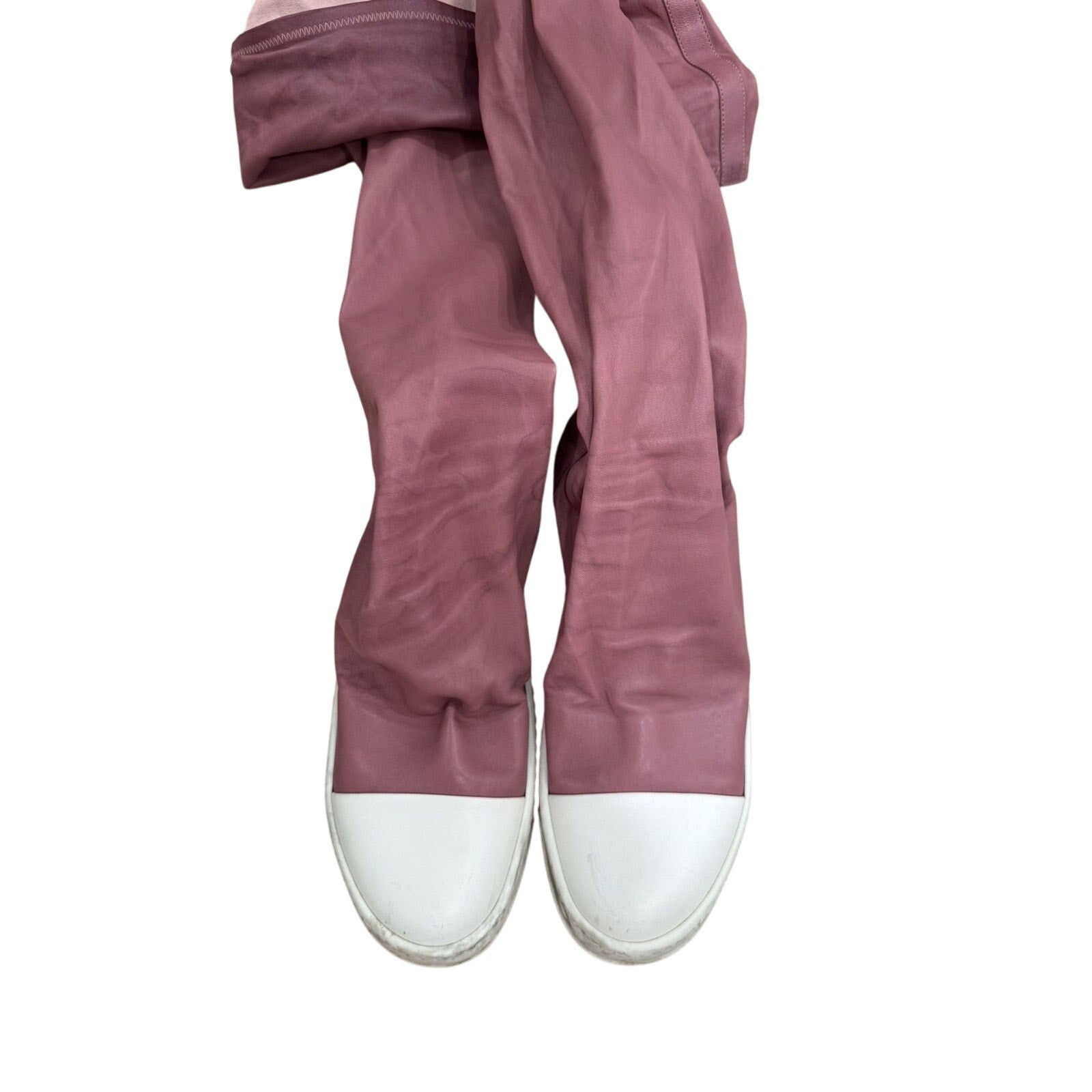 Pink Leather Knee High Sock Ramones 40