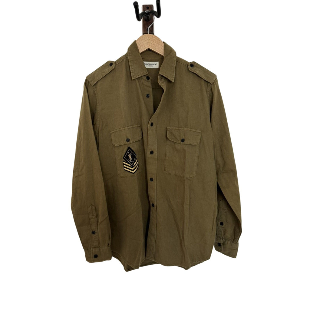 Saint Laurent Army Embroidery YSL Logo Shirt S
