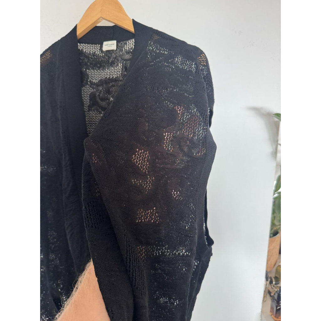 Saint Laurent Sheer Floral Laced Vest L