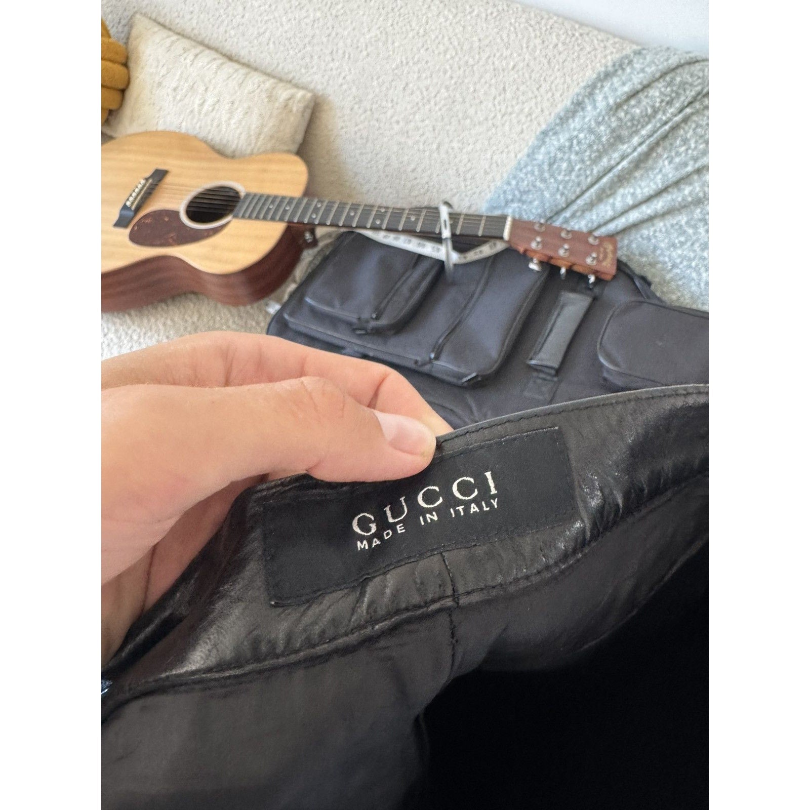 Gucci Vintage Lamb Straight Leg Leather pants 48