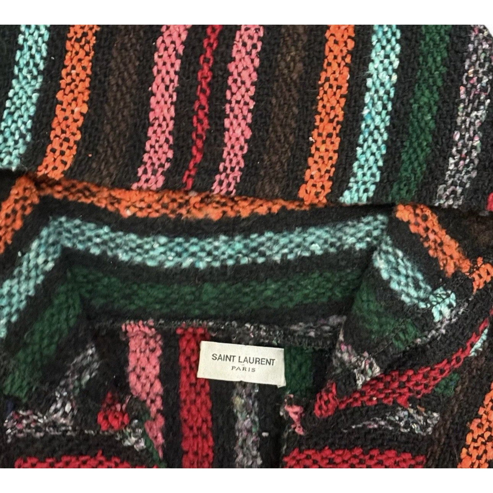 Saint laurent Oversized Rare Multicolor Baja Knit Hoodie
