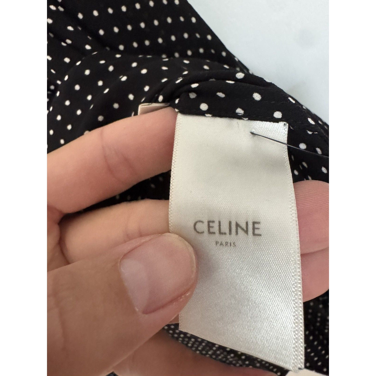Celine Hedi Viscose Polka dot shirt 40