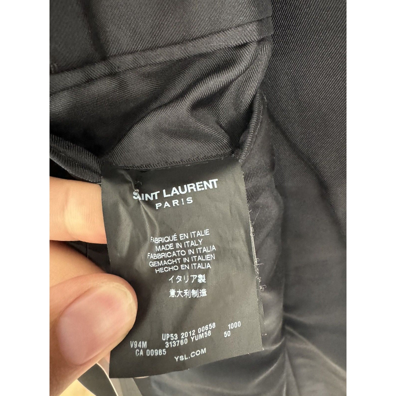 Saint Laurent 2013 Grain de Poudre Shawl le smoking blazer 50