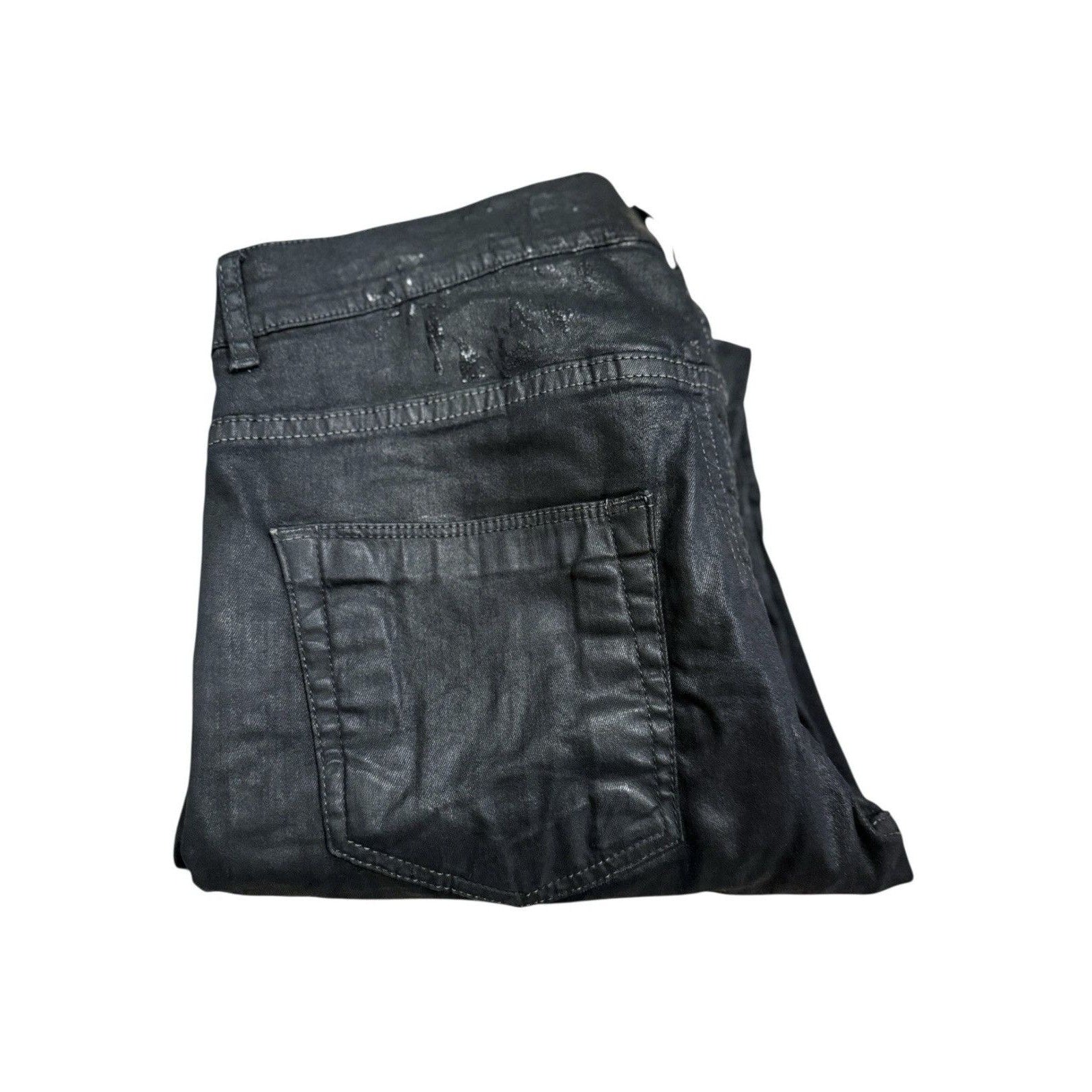 Rick Owens Faun Black Waxed Scrub Detroit Denim 31