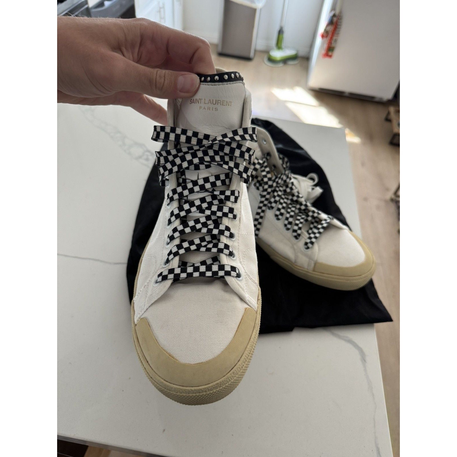 Saint laurent SS16 Hedi Surf Sound SL37 High Canvas sneakers 45