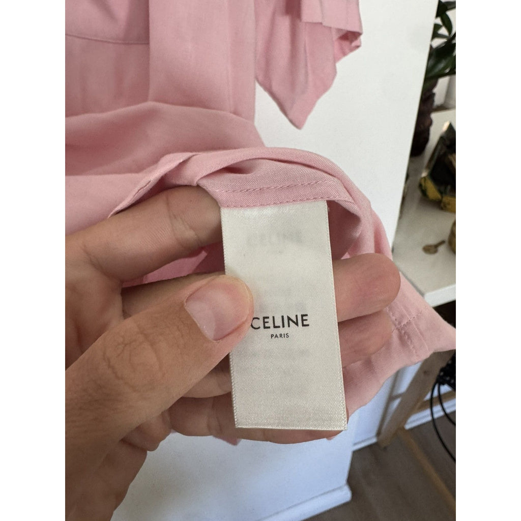 Celine Blush Pink Bowling Shirt Viscose 42
