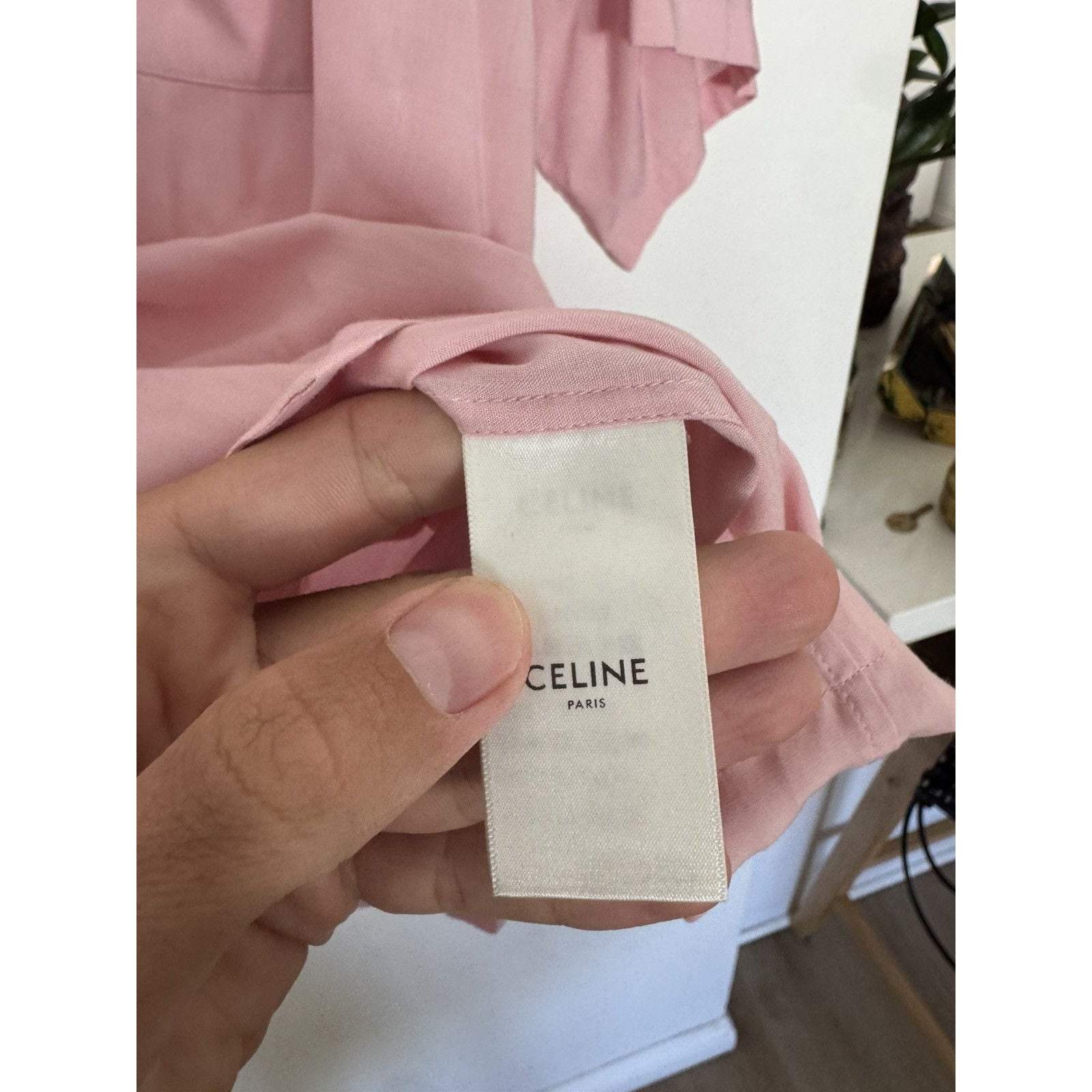 Celine Blush Pink Bowling Shirt Viscose 42