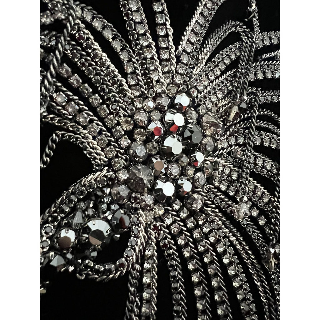 Saint Laurent Palm Tree Chain Sequins Velour embellished jacket 52