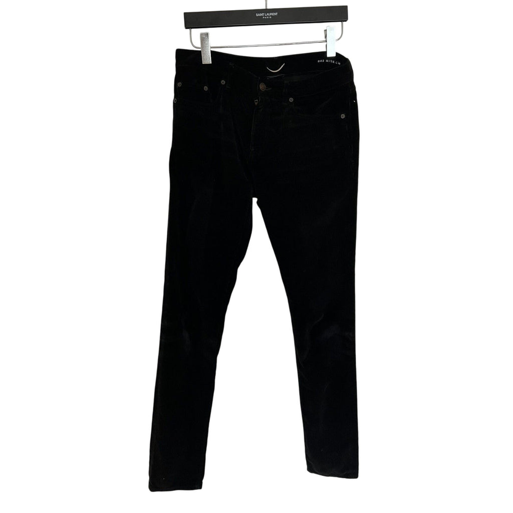 Saint Laurent Rich Black Corduroy D02s 31