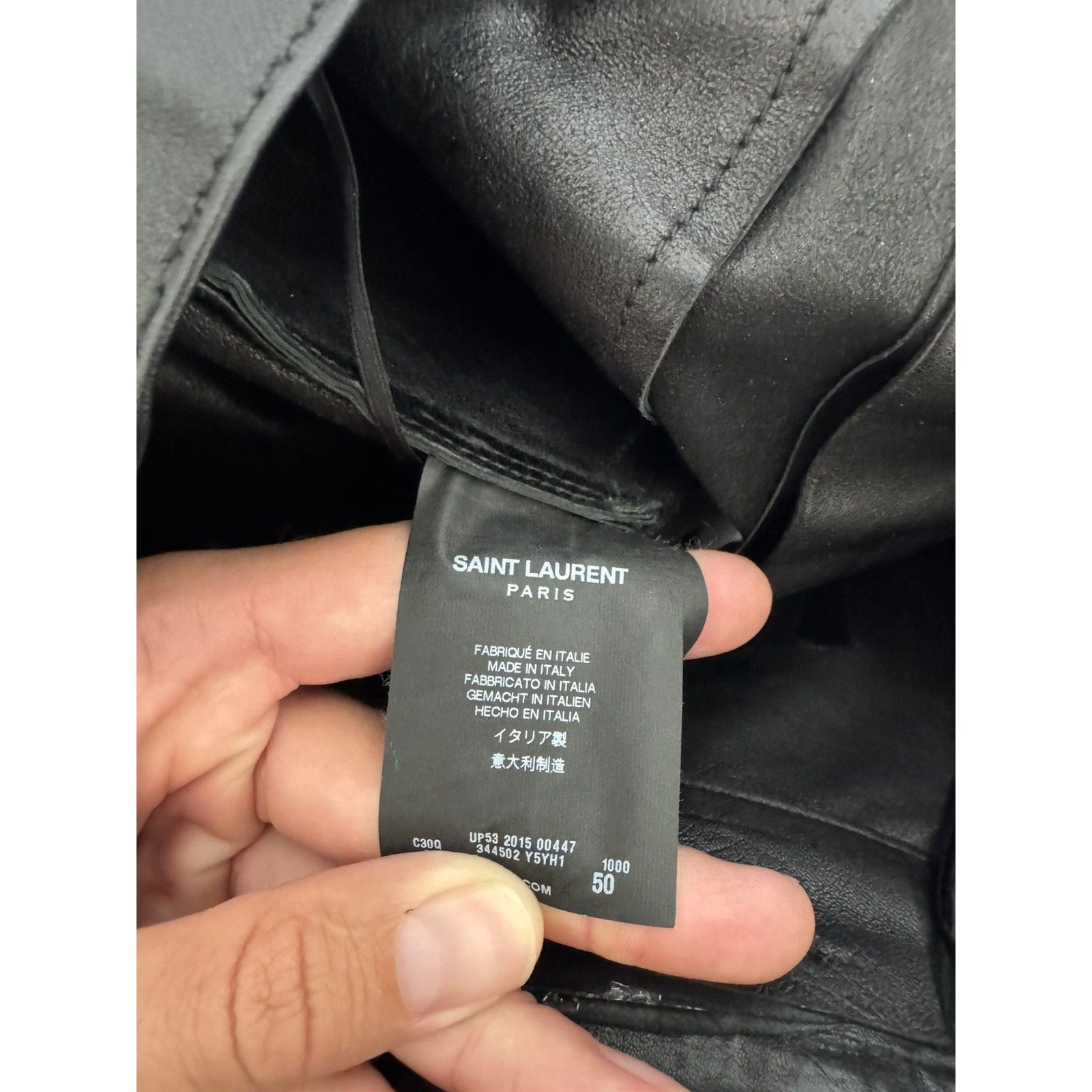 Saint Laurent Fw15 Calf Leather Pants 50