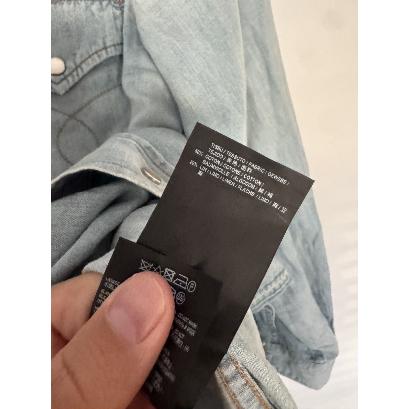 Saint Laurent Hedi Fw16 denim western shirt Medium