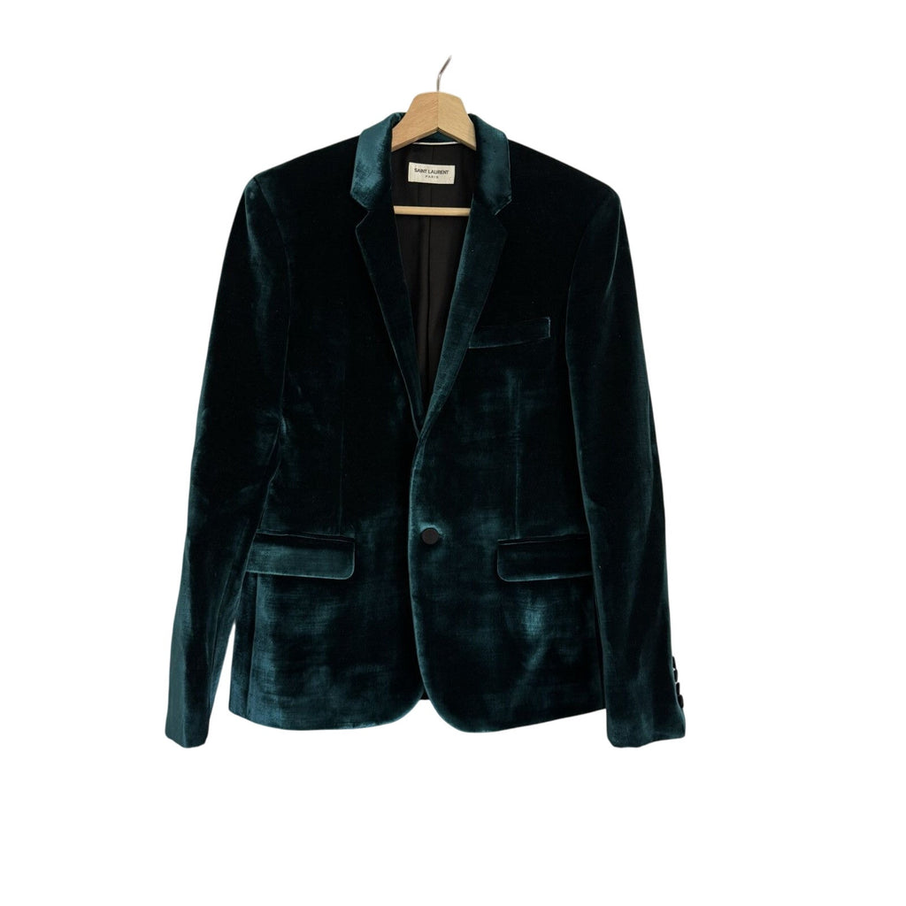 Saint Laurent Teal Velour Blazer