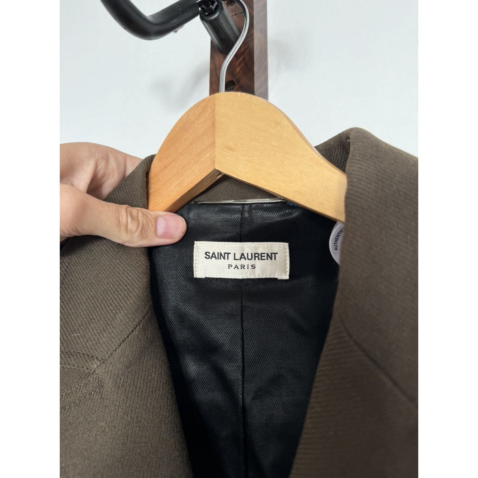 Saint Laurent FW15 Runway Wool Cropped officer Jacket