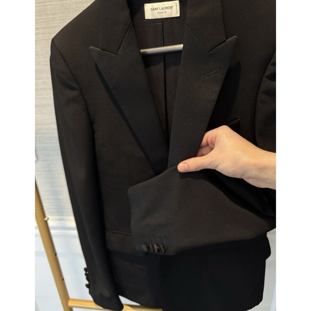 Saint Laurent 2023 Peaked Lapel Le Smoking Blazer 44