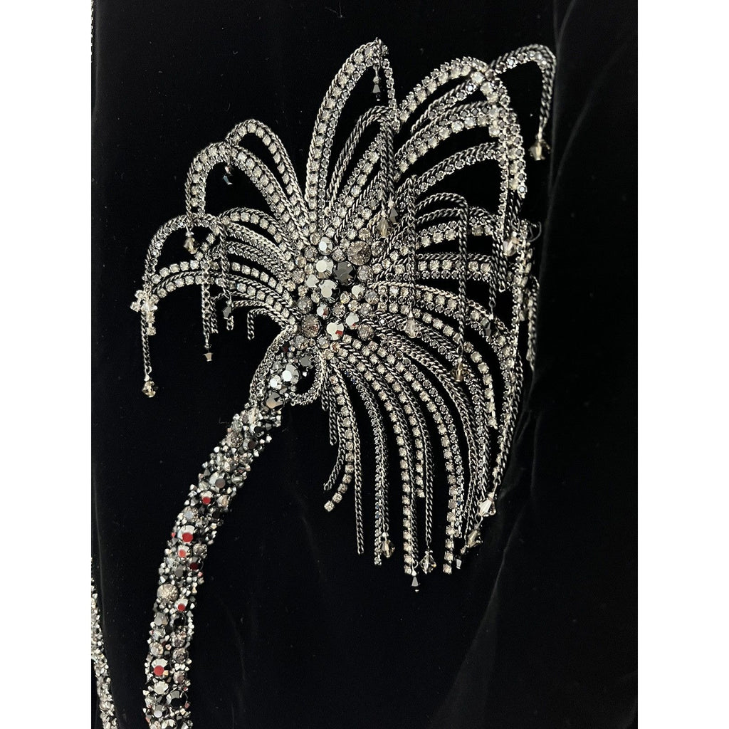Saint Laurent Palm Tree Chain Sequins Velour embellished jacket 52