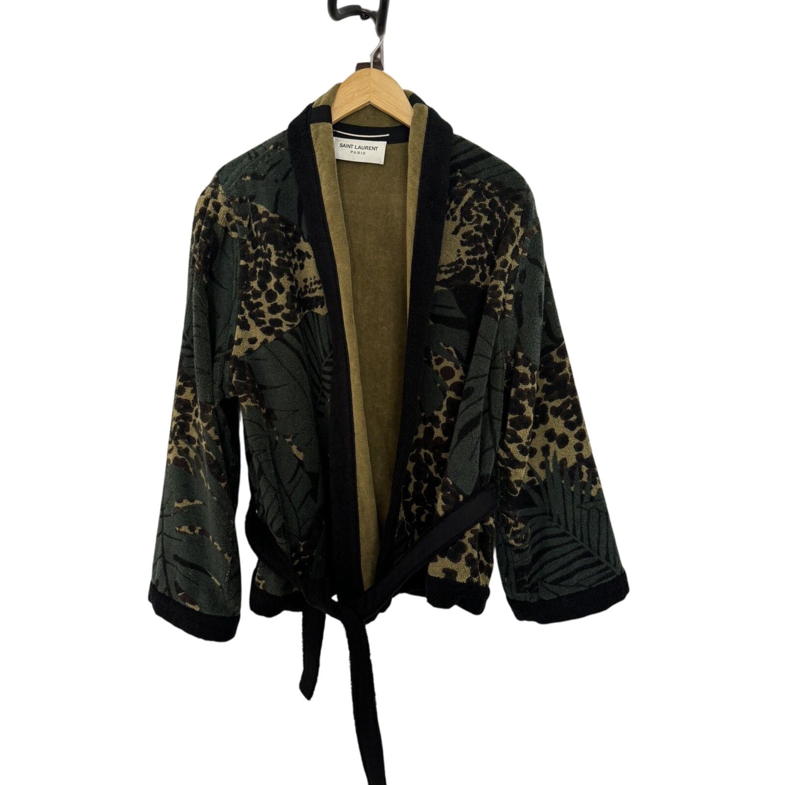 Saint Laurent Leopard terry Cardigan Robe