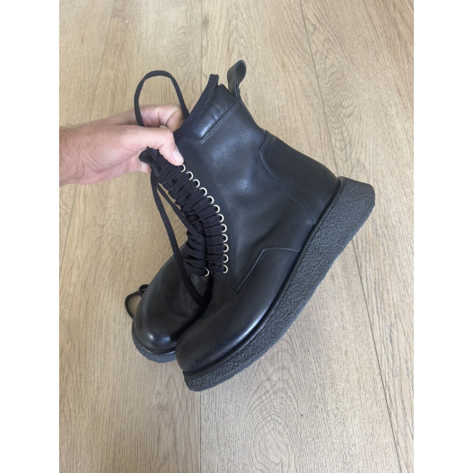 Rick Owens Laced up Creeper Boots 43